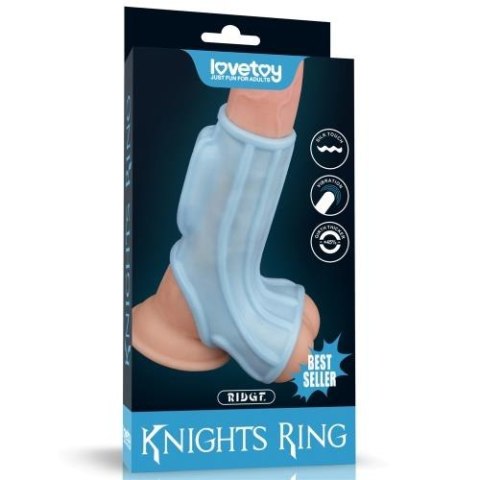 Vibrating Ridge Knights Ring with Scrotum Sleeve Vibrating Ridge Knights Ring with Scrotum Sleeve