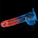 DILDO ŻELOWE DAZZLE STUDS, 19 CM, TPE, WIELOKOLOROWE, Z PRZYSSAWKĄ