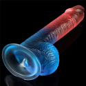 DILDO ŻELOWE DAZZLE STUDS, 19 CM, TPE, WIELOKOLOROWE, Z PRZYSSAWKĄ