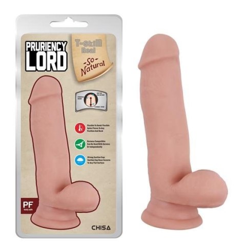 DILDO PRURIENCY LORD, 17,5 CM, TPE, ELASTYCZNE, CIELISTE