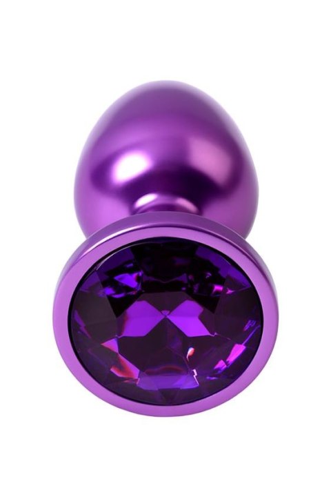 Purple anal plug TOYFA Metal with purple round-shaped gem Purple anal plug TOYFA Metal with purple round-shaped gem