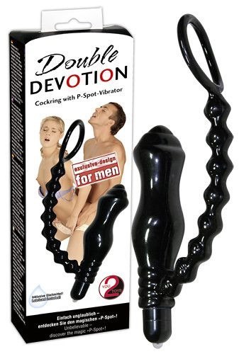 Masażer prostaty i pierścień na penisa Double Devotion Masażer prostaty i pierścień na penisa Double Devotion