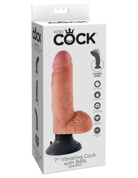 Wibrator King Cock z przyssawką 13,3 cm