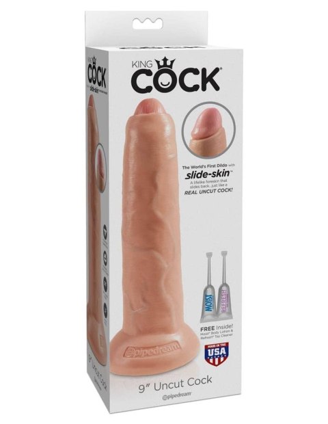 Dildo z przyssawką Uncut Cock 22,7 cm King Cock