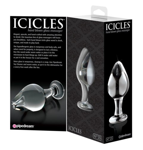 Korek analny szklany No. 25 9cm Icicles Korek analny szklany No. 25 9cm Icicles