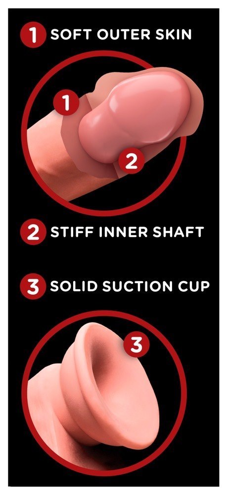 Dildo Triple Density 3D z przyssawką 15,2 cm King Cock Dildo Triple Density 3D z przyssawką 15,2 cm King Cock