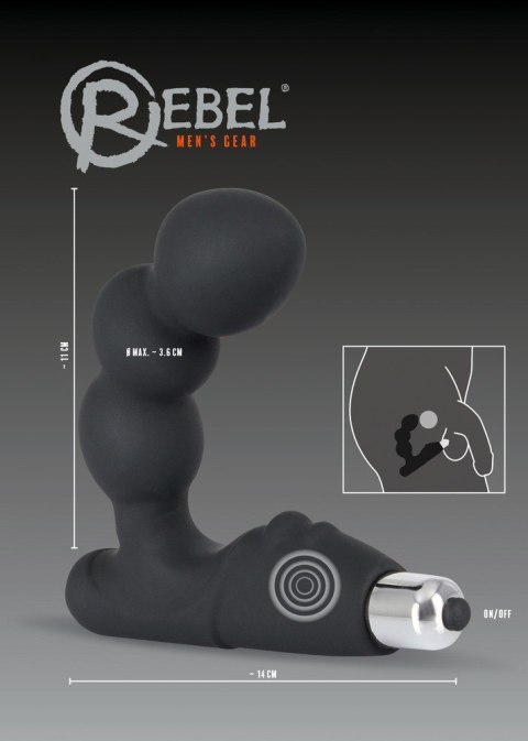 MASAŻER PROSTATY REBEL 11 CM WIBRATOR STYMULATOR MASAŻER PROSTATY REBEL 11 CM WIBRATOR STYMULATOR