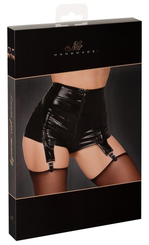 Glam suspender wetlook and vinyl shorts S Noir Handmade