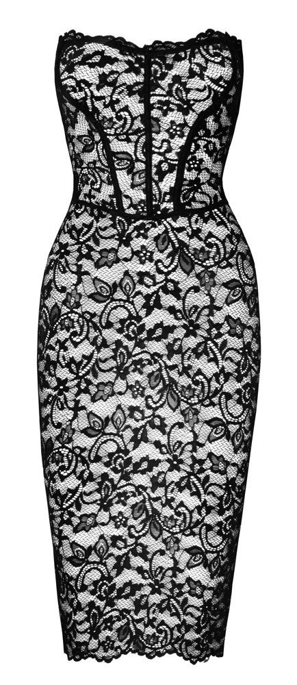 Koronkowa długa sukienka Catayst S Noir Handmade