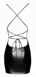 Mini Powerwetlook dress with lace-up back M Noir Handmade