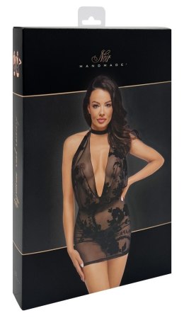 Mini sukienka Mythos z ozdobym łańcuszkiem z dżetów XL Noir Handmade