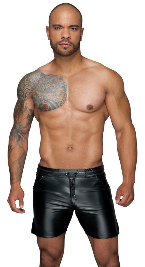 Powerwetlook shorts in comfortable length M Noir Handmade