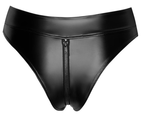 Powerwetlook waisted panties with 2 way zipper L Noir Handmade