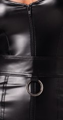 Starlet wetlook minidress with ring belt XL Noir Handmade
