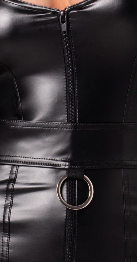 Starlet wetlook minidress with ring belt XL Noir Handmade