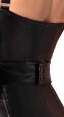 Starlet wetlook minidress with ring belt XL Noir Handmade