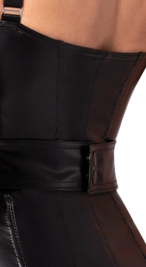 Starlet wetlook minidress with ring belt XL Noir Handmade