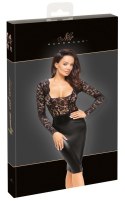 Sukienka Euphoria z koronkowym topem i spódnicą z wetlooku XL Noir Handmade