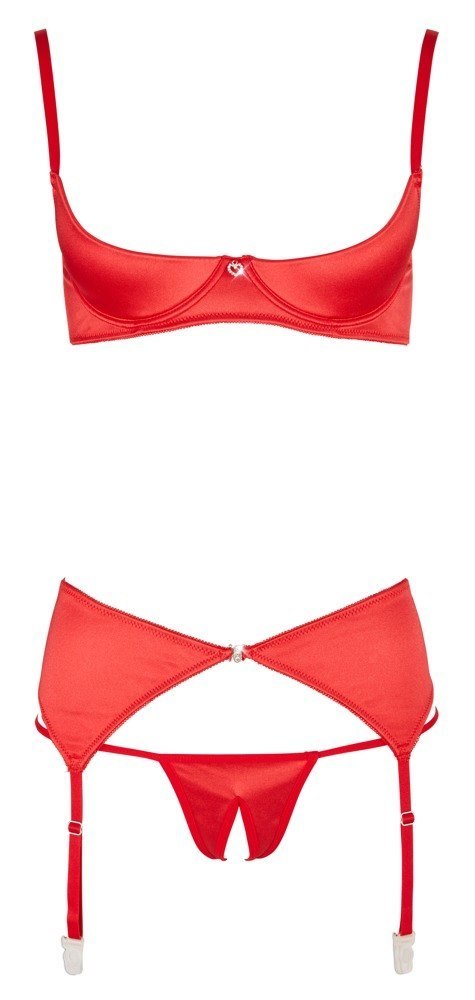 Shelf Bra Set red 85C/L