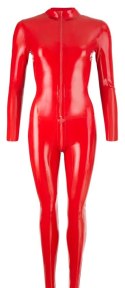 Latex Catsuit red L
