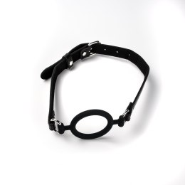 Knebel Silikonowy do Ust Otwarty Czarny