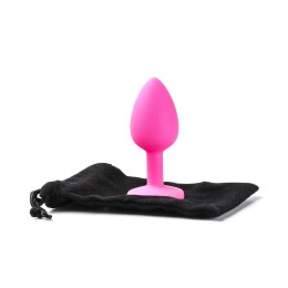 Korek Analny Silikonowy Różowy Rozmiar S Kryształ Jasno Niebieski