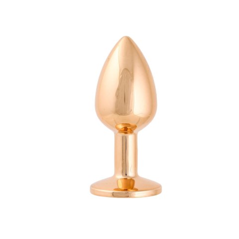 Korek Analny Stalowy Różowe Złoto Rozmiar S Kryształ Biały