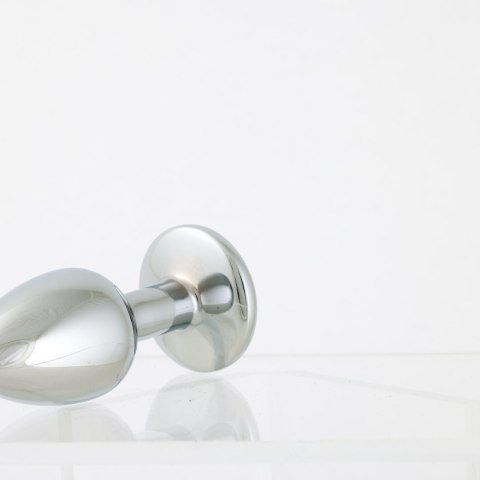 Korek Analny Stalowy Srebrny Rozmiar S Kryształ Biały