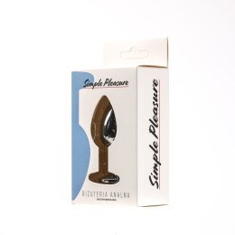 Korek Analny Stalowy Srebrny Rozmiar S Kryształ Ciemno Niebieski