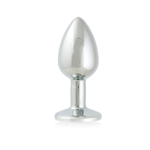 Korek Analny Stalowy Srebrny Rozmiar S Kryształ Czarny