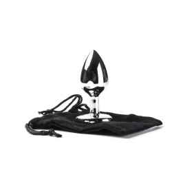 Korek Analny Stalowy Srebrny Rozmiar S Kryształ Czerwone Serce