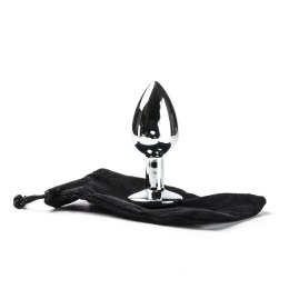 Korek Analny Stalowy Srebrny Rozmiar S Kryształ Czerwony