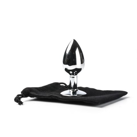 Korek Analny Stalowy Srebrny Rozmiar S Kryształ Jasno Fioletowy