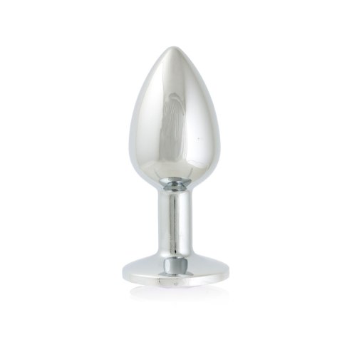 Korek Analny Stalowy Srebrny Rozmiar S Kryształ Jasno Fioletowy