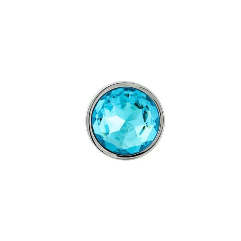 Korek Analny Stalowy Srebrny Rozmiar S Kryształ Jasno Niebieski