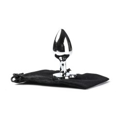 Korek Analny Stalowy Srebrny Rozmiar S Kryształ Jasno Różowe Serce