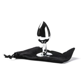 Korek Analny Stalowy Srebrny Rozmiar S Kryształ Jasno Różowy