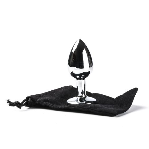 Korek Analny Stalowy Srebrny Rozmiar S Kryształ Jasno Różowy