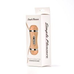 Masturbator Dwustonny Końce Wagina Usta Beżowy