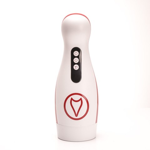 Masturbator Z Wibracją Ssaniem Cyberskóra Ładowany Usb Biały