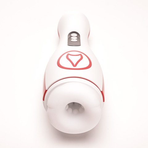 Masturbator Z Wibracją Ssaniem Cyberskóra Ładowany Usb Biały