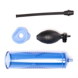 Pompka Próżniowa Do Powiększania Penisa Z Gruszką Duża Niebieska