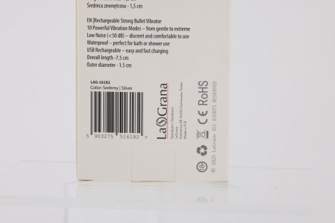 Wibrator Mini Typ Bullet Ładowany Usb Srebrny