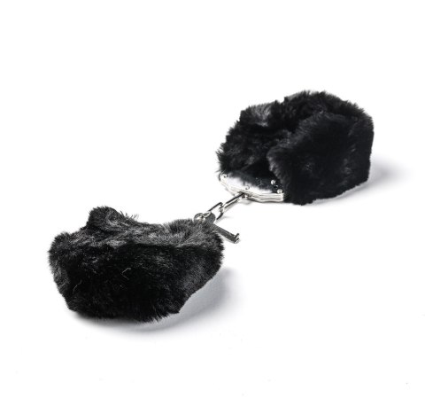 Kajdanki Erotyczne Metalowe Z Futerkiem Czarne
