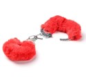 Kajdanki Erotyczne Metalowe Z Futerkiem Czerwone