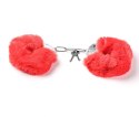 Kajdanki Erotyczne Metalowe Z Futerkiem Czerwone