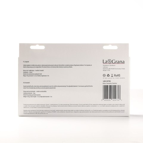 Kajdanki Erotyczne Metalowe z Futerkiem Panterka Biało Czarne