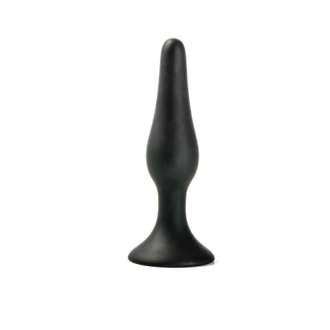 Korek Analny Silikonowy Czarny Smukły Długi Rozmiar S