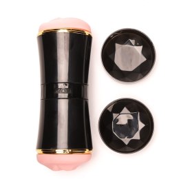 Masturbator Dwustonny Końce Wagina Usta Czarny