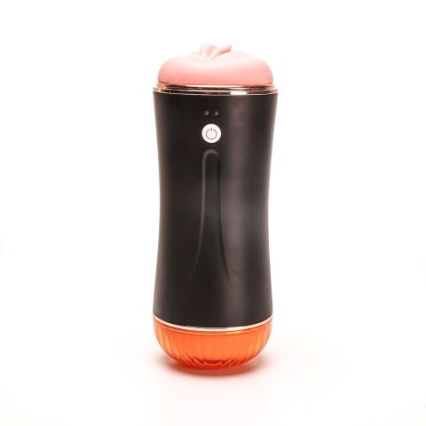 Masturbator Z Wibracją Dwustronny Wagina Anus Cyberskóra Ładowany Usb Czarny